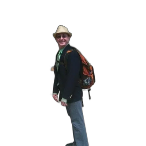 hat, staff, jacket, umbrella, 3d render, concept art, photorealistic, cartoon transparent PNG cut-out