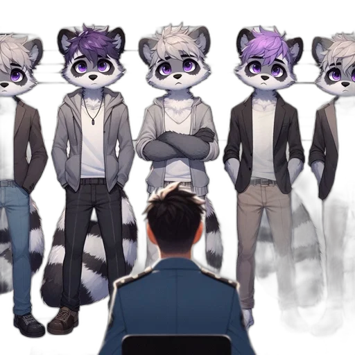 staff, jacket, mask, concept art, cartoon, anime, pixel art, monochrome transparent PNG cut-out