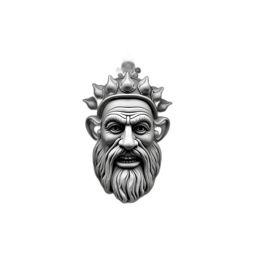 crown, face, mask, creature, fantasy art, 3d render, concept art, photorealistic transparent PNG cut-out