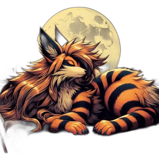 staff, fantasy art, pixel art, watercolor, concept art, golden, fox-like, creature transparent PNG cut-out