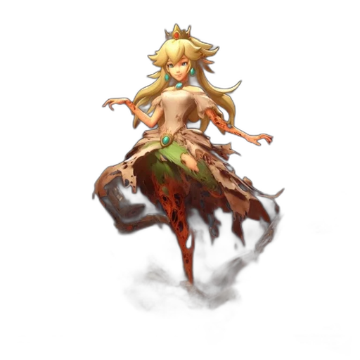 crown, dress, staff, dragon, concept art, fantasy art, pixel art, anime transparent PNG cut-out