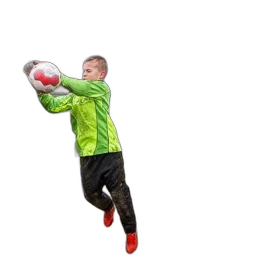 jacket, shoes, animal, photorealistic, 3d render, pixel art, young, goalkeeper transparent PNG cut-out