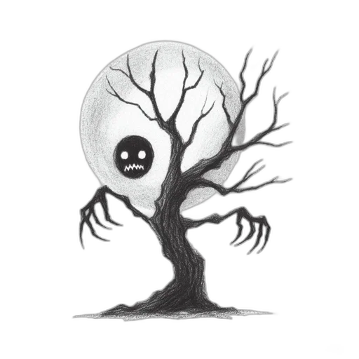 tree, mask, staff, creature, concept art, fantasy art, pixel art, pencil sketch transparent PNG cut-out