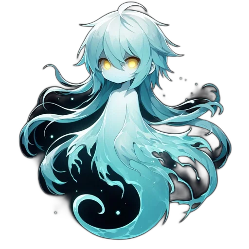 creature, hair, staff, dragon, fantasy art, pixel art, concept art, anime transparent PNG cut-out