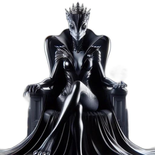 crown, dress, dragon, mask, concept art, fantasy art, 3d render, comic book art transparent PNG cut-out