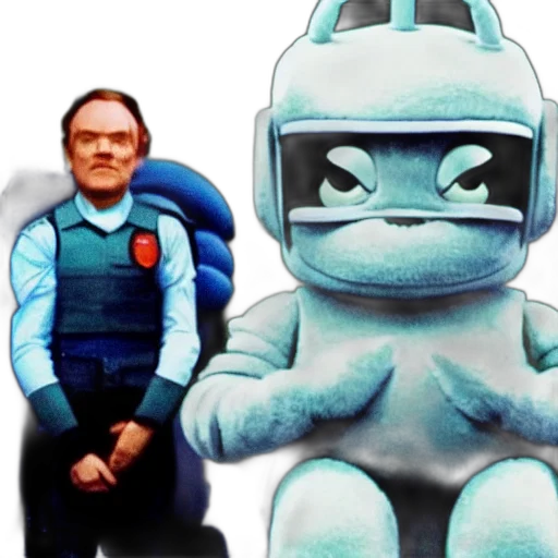 robot, creature, concept art, outer space, robocop, arresting, teletubbies, detailed transparent PNG cut-out