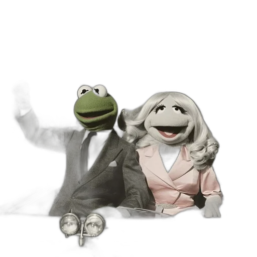 dress, concept art, outer space, kermit, frog, miss, piggy, both transparent PNG cut-out