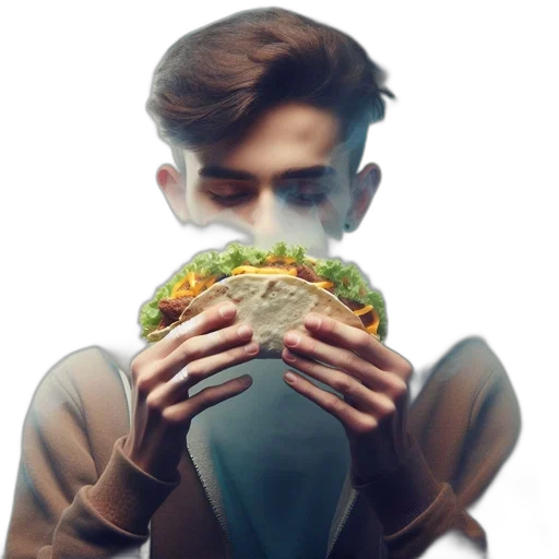 food, creature, face, mask, concept art, watercolor, fantasy art, photorealistic transparent PNG cut-out