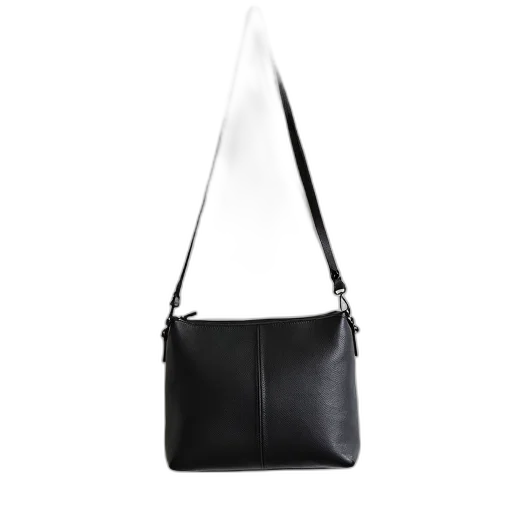 monochrome, black, handbag, textured, surface, long, strap, hanging transparent PNG cut-out