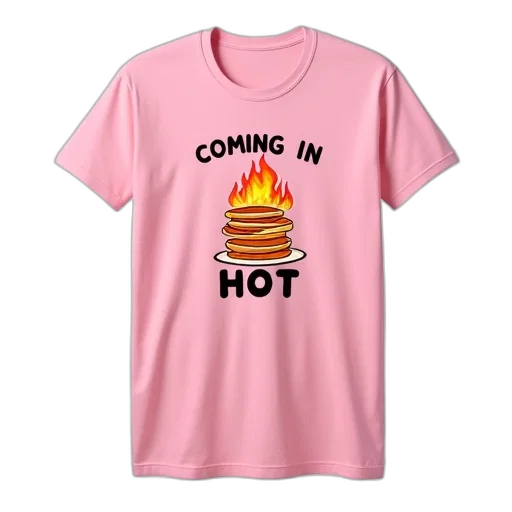 fire, pink, t-shirt, phrase, coming, hot, illustration, stack transparent PNG cut-out