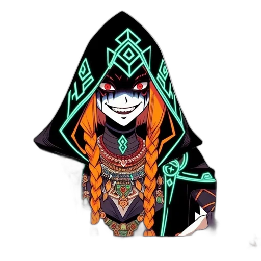 mask, staff, jacket, crown, fantasy art, concept art, pixel art, anime transparent PNG cut-out
