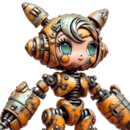robot, weapon, 3d render, concept art, fantasy art, cyberpunk, steampunk-inspired, toy transparent PNG cut-out