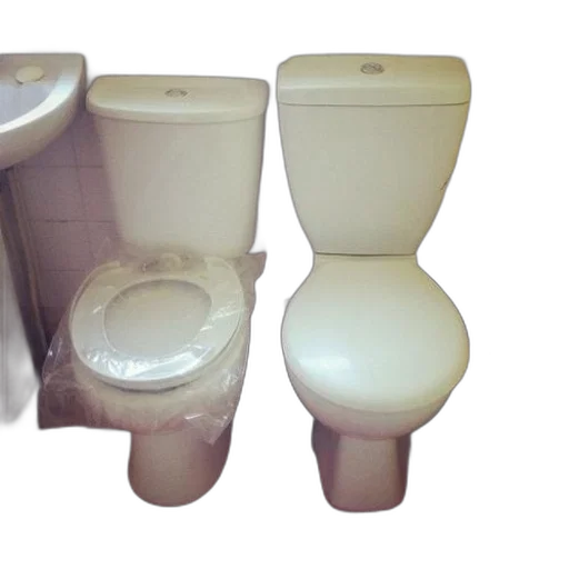 furniture, 3d render, two, toilets, side, one, having, plastic transparent PNG cut-out