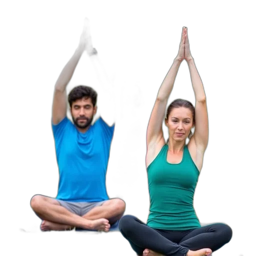first, image, shows, group, people, engaged, yoga, class transparent PNG cut-out