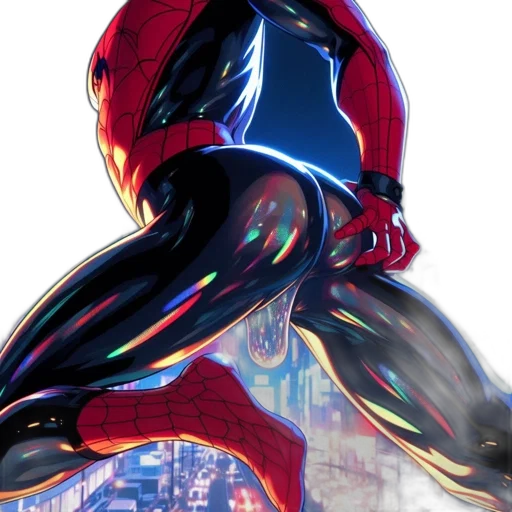 mask, comic book art, concept art, pixel art, fantasy art, red, spider-man, striking transparent PNG cut-out