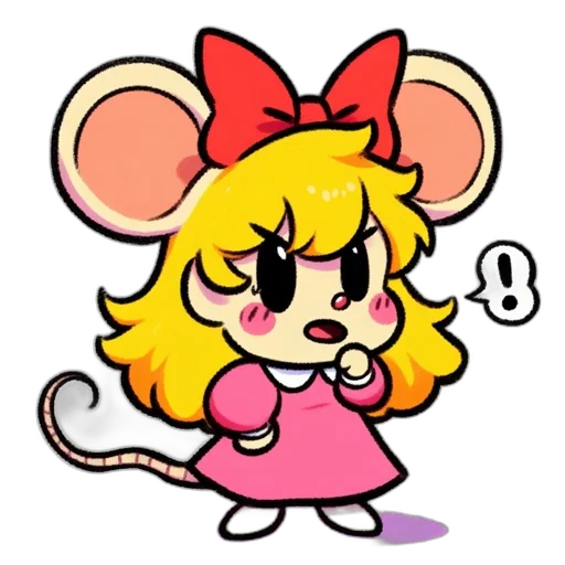 staff, animal, cartoon, pixel art, anime, concept art, mouse-like, character transparent PNG cut-out