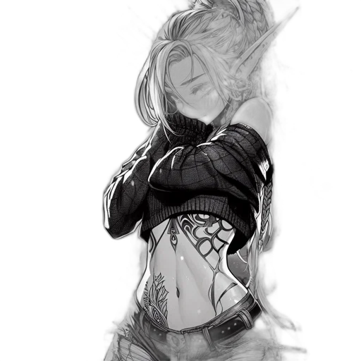 mask, jacket, sword, robot, comic book art, concept art, fantasy art, cyberpunk transparent PNG cut-out