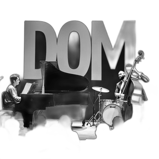 concept art, 3d render, monochrome, jazz, band, performing, stage, grand transparent PNG cut-out