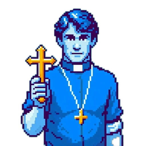staff, pixel art, concept art, comic book art, cartoon, blue, pixel, art transparent PNG cut-out