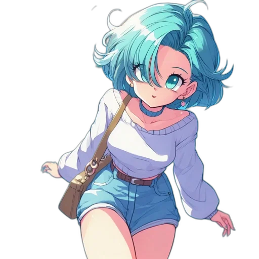 jacket, staff, weapon, sword, anime, vaporwave, concept art, cartoon transparent PNG cut-out