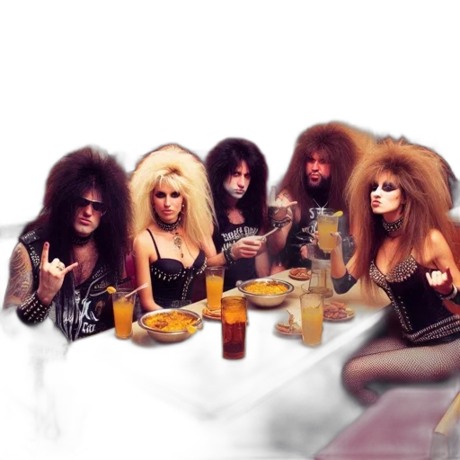 hair, fantasy art, concept art, five, individuals, sporting, 1980s, punk transparent PNG cut-out