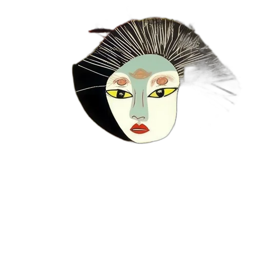 mask, face, jewelry, hair, cartoon, fantasy art, photorealistic, concept art transparent PNG cut-out