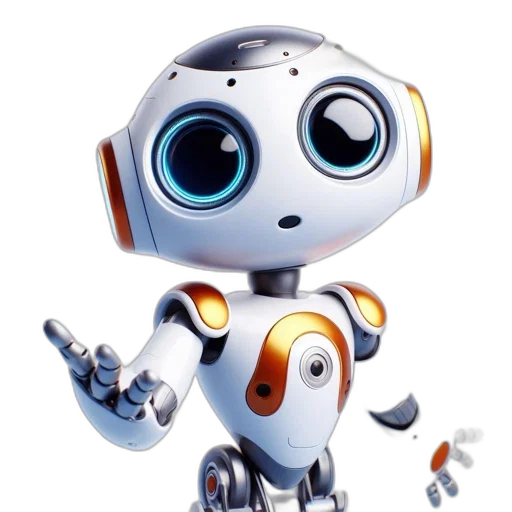 robot, 3d render, concept art, unusual, rounded, head, featuring, bright transparent PNG cut-out