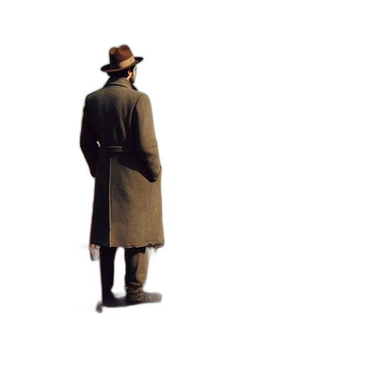jacket, hat, staff, umbrella, concept art, photorealistic, pixel art, 3d render transparent PNG cut-out