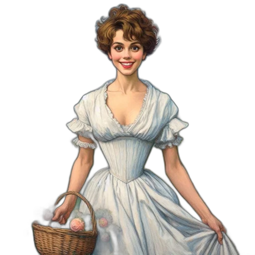 dress, staff, hat, concept art, photorealistic, oil painting, pixel art, young transparent PNG cut-out