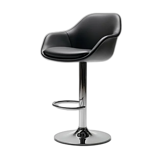 furniture, hair, staff, 3d render, black, leather, bar, stool transparent PNG cut-out