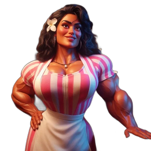 dress, weapon, concept art, 3d render, fantasy art, comic book art, muscular, woman transparent PNG cut-out