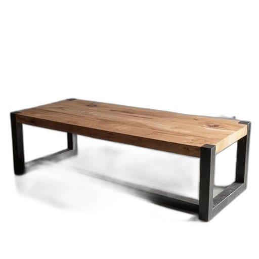 furniture, 3d render, steel, frame, coffee, table, made, reclaimed transparent PNG cut-out