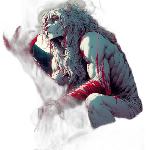 creature, animal, fantasy art, concept art, comic book art, watercolor, fire, red transparent PNG cut-out