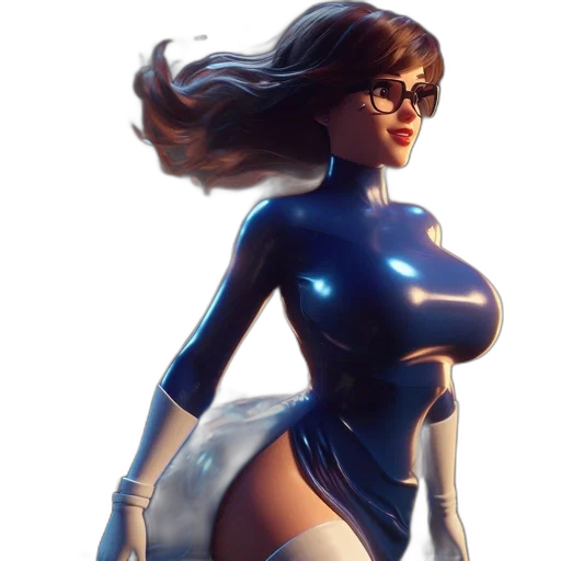 dress, robot, comic book art, concept art, fantasy art, 3d render, animated, female transparent PNG cut-out