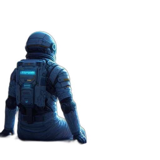 jacket, robot, mask, creature, concept art, pixel art, 3d render, cyberpunk transparent PNG cut-out