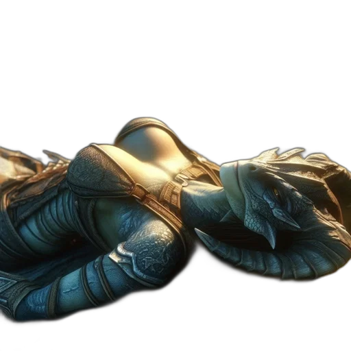 shoes, mask, weapon, dragon, 3d render, concept art, photorealistic, fantasy art transparent PNG cut-out