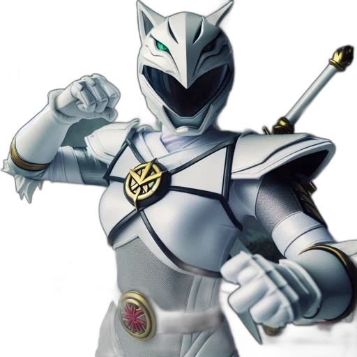 robot, staff, weapon, mask, concept art, 3d render, comic book art, armored transparent PNG cut-out