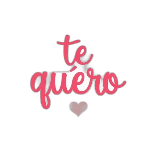 stylized, illustration, phrase, quiero, cursive, script, heart, symbol transparent PNG cut-out