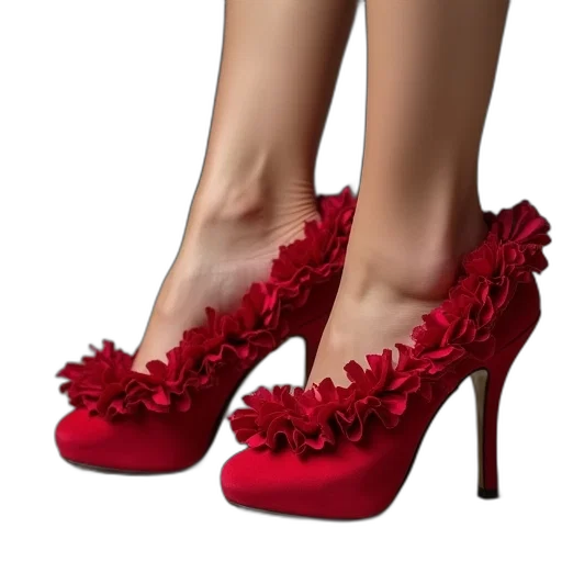 shoes, photorealistic, 3d render, red transparent PNG cut-out
