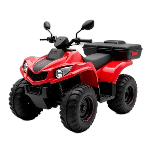 animal, car, weapon, 3d render, red, atv, black, tires transparent PNG cut-out