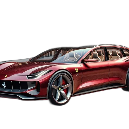 car, concept art, 3d render, photorealistic, fantasy art, eye-catching, ferrari, sports transparent PNG cut-out