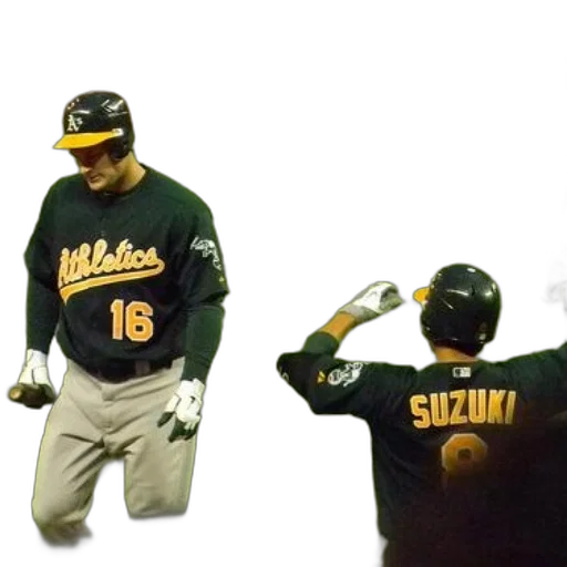baseball, player, wearing, number, standing, next, another, named transparent PNG cut-out