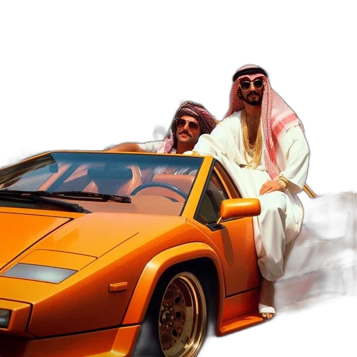 car, concept art, photorealistic, vaporwave, 3d render, fire, two, people transparent PNG cut-out