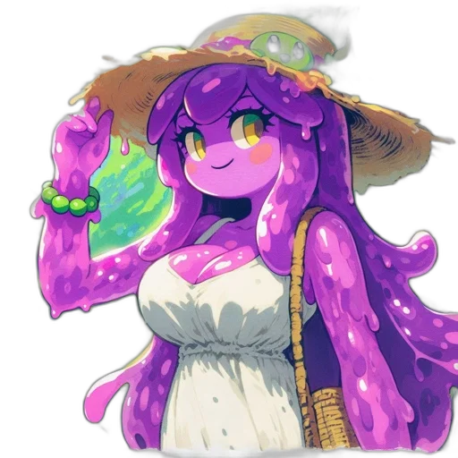 hat, dress, creature, staff, watercolor, pixel art, concept art, anime transparent PNG cut-out