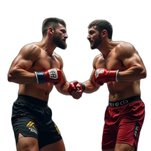 two, fighters, mma, ring, one, holds, dummy transparent PNG cut-out