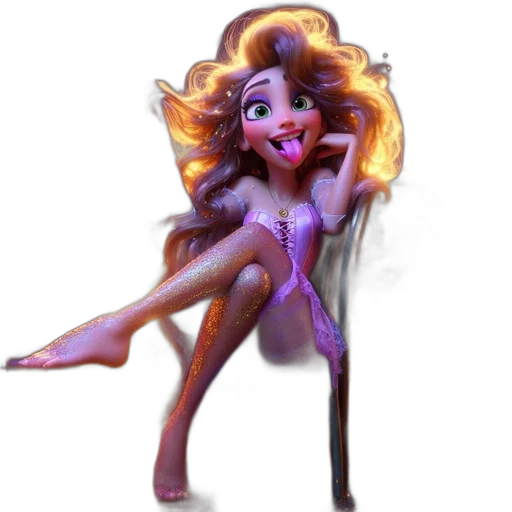 staff, concept art, fantasy art, cartoon, 3d render, fire, playful, curly-haired transparent PNG cut-out
