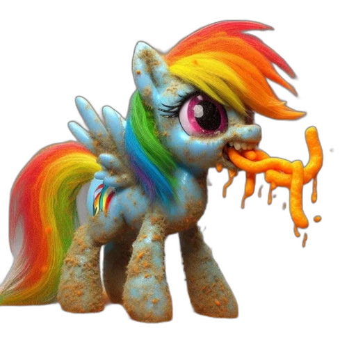 creature, 3d render, concept art, fantasy art, pixel art, little, pony, figurine transparent PNG cut-out