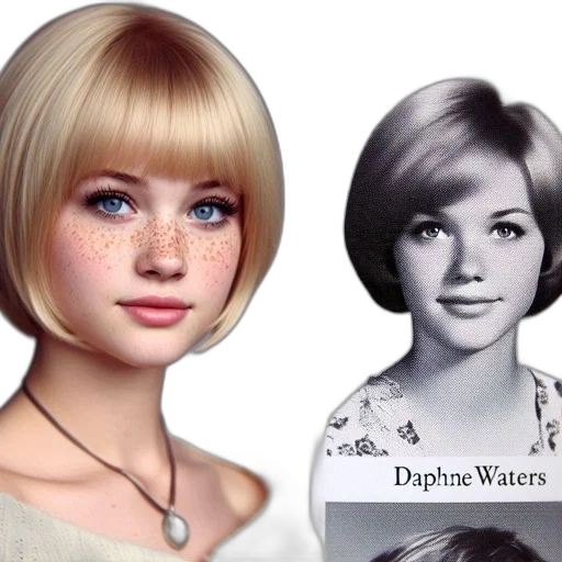 photorealistic, 3d render, concept art, oil painting, side-by-side, comparison, young, woman transparent PNG cut-out