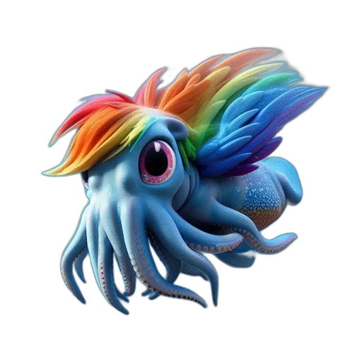 creature, animal, dragon, hair, concept art, 3d render, fantasy art, pixel art transparent PNG cut-out