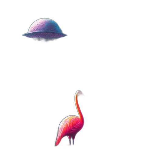 umbrella, hat, animal, creature, concept art, vaporwave, pixel art, 3d render transparent PNG cut-out
